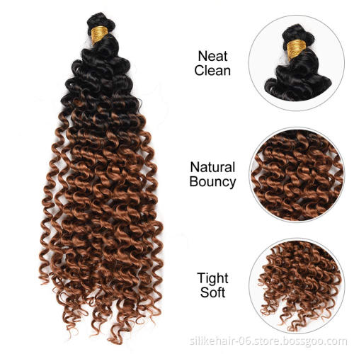 14 Inch Ombre Water Wave Crochet synthetic braiding hair Synthetic Hair Extensions Kinky Curly  Water Wave Crochet Hair Braids